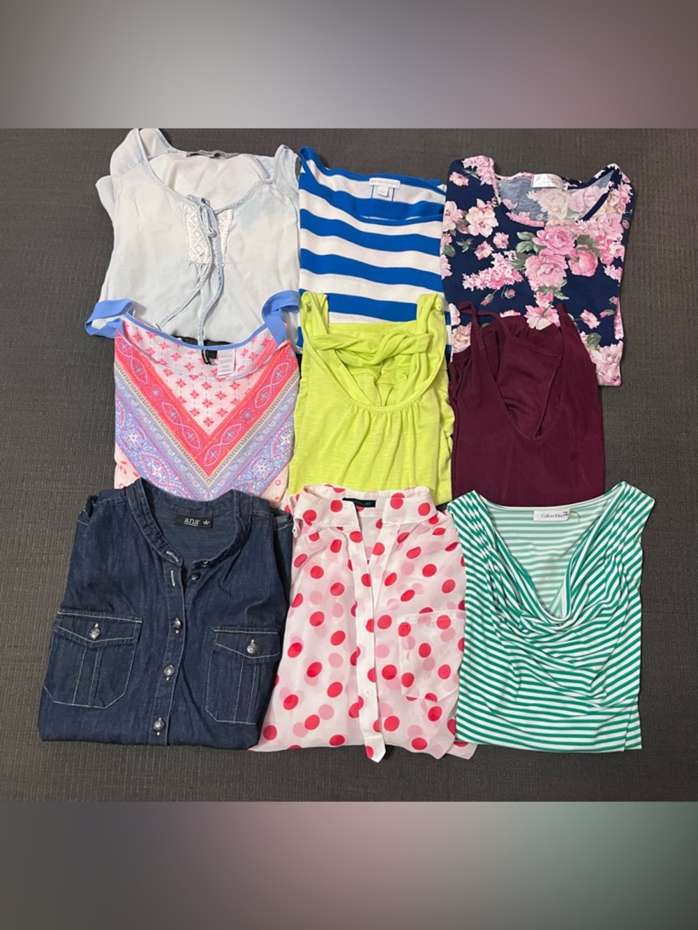 Mixed Women's Tops Bundle - Floral, Stripes, Polka Dot - Multi Color